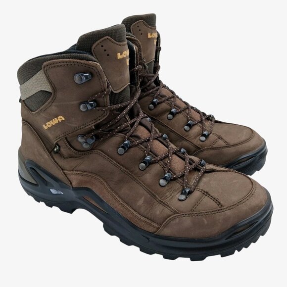 Lowa Renegade GTX Mid Wide Boots Mens Size 13 Brown Gore-Tex Vibram Hiking Shoes - Picture 1 of 12